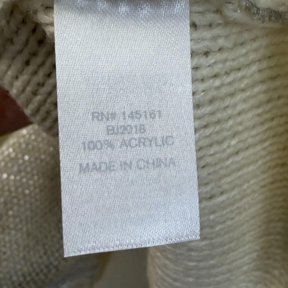 Charming Charlie Sweater Womens S Gold Metallic Pullover Long Sleeve Scoop Neck - Picture 4 of 8